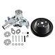 Aluminum Long Water Pump & Black 1 Groove Pulley For Small Block Chevy SBC 350