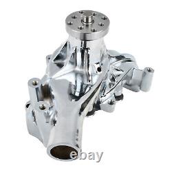 Aluminum Long Water Pump & Black 1 Groove Pulley For Small Block Chevy SBC 350