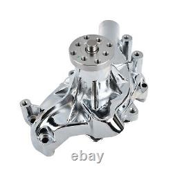 Aluminum Long Water Pump & Black 1 Groove Pulley For Small Block Chevy SBC 350