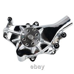 Aluminum Long Water Pump & Black 1 Groove Pulley For Small Block Chevy SBC 350