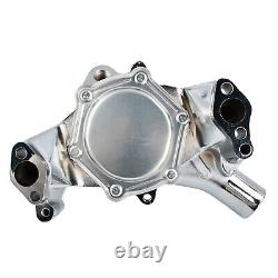 Aluminum Long Water Pump & Black 1 Groove Pulley For Small Block Chevy SBC 350