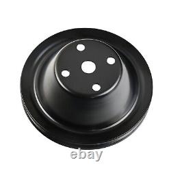 Aluminum Long Water Pump & Black 1 Groove Pulley For Small Block Chevy SBC 350