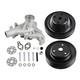 Aluminum Long Water Pump & Black 2/3 Groove Pulley For SBC Small Block Chevy 350