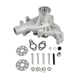 Aluminum Long Water Pump & Black 2/3 Groove Pulley For SBC Small Block Chevy 350
