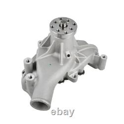 Aluminum Long Water Pump & Black 2/3 Groove Pulley For SBC Small Block Chevy 350