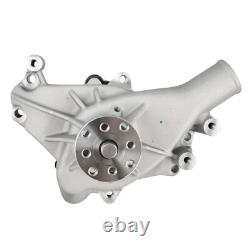 Aluminum Long Water Pump & Black 2/3 Groove Pulley For SBC Small Block Chevy 350
