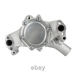 Aluminum Long Water Pump & Black 2/3 Groove Pulley For SBC Small Block Chevy 350