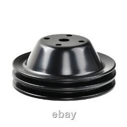 Aluminum Long Water Pump & Black 2/3 Groove Pulley For SBC Small Block Chevy 350