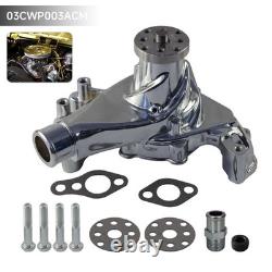 Aluminum Long Water Pump For Chevy Small Block 283 305 327 350 400 Chrome Silver