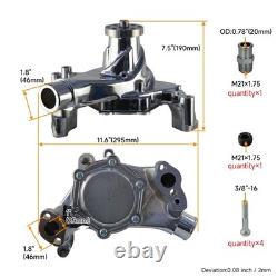 Aluminum Long Water Pump For Chevy Small Block 283 305 327 350 400 Chrome Silver Aluminum Long Water Pump For Chevy Small Block 283 305 327 350 400 Chrome Silver