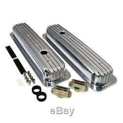 Aluminum Valve Covers Short Style Retro Vortec TBI Finned Small Block Chevy 350