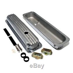 Aluminum Valve Covers Short Style Retro Vortec TBI Finned Small Block Chevy 350