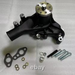 BLK Small Block Chevy Alum Pulley & Bracket & Power Steering Long Water Pump Kit