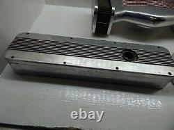 B&m Aluminum Valve Covers And Air Cleaner Set Sbc Small Block Chevy Rare Vintage