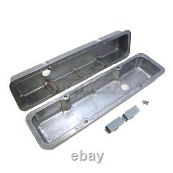 Ball-Milled Polish Cast Aluminum Small Block Chevy SBC Valve Cover Short 58-86