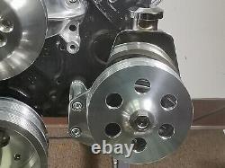 Billet Aluminium Small Block Chevy Serpentine Kit ALT PS SBC 350 LWP High Mount