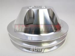 Billet Aluminum Small Block Chevy SBC 2 Groove Short water Pump Pulley Crank SWP