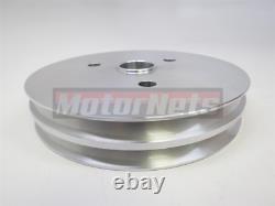 Billet Aluminum Small Block Chevy SBC 2 Groove Short water Pump Pulley Crank SWP