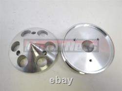 Billet Aluminum Small Block Chevy SBC 2 Groove Short water Pump Pulley Crank SWP