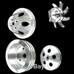 Billet small block Chevy short wp 4 pulley full set 283 327 350 SBC alt ps