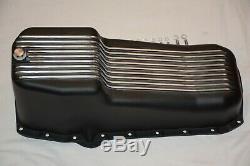 Black 1955-79 Small Block Chevy 265 283 305 350 400 Finned Aluminum Oil Pan SBC