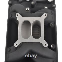 Black Aluminum Air Gap Intake Manifold For Small Block Chevy Vortec 350 1996-up