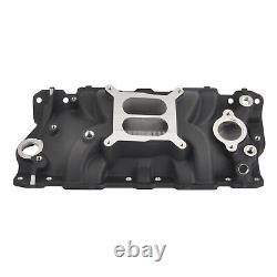Black Aluminum Intake Manifold For SBC Small Block Chevy 305 327 350 383