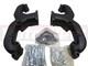 Black Ceramic Small Block Chevy SBC 283-400 Ram Horn Exhaust Manifold Headers GM