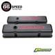Black Crinkle Tall Small Block Chevy Bowtie Valve Covers for 283-400 141-751