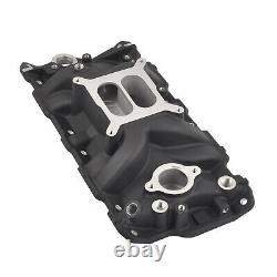 Black Dual Plane Aluminum Intake Manifold For SBC Small Block Chevy 305 350 383