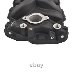 Black Dual Plane Aluminum Intake Manifold For SBC Small Block Chevy 305 350 383