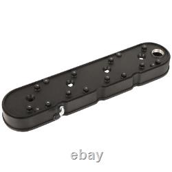Black LS Finned Cast Aluminum Valve Covers For Chevy Small Block SB V8 293 325