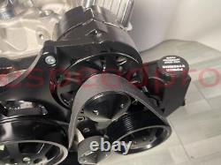 Black SBC Serpentine Pulley Conversion Kit Small Block Chevy 350 P/S A/C ALT SWP