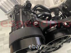 Black SBC Serpentine Pulley Conversion Kit Small Block Chevy 350 P/S A/C ALT SWP