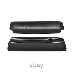 Black Short Finned Valve Cover For Small Block Chevy Vortec 5.0 5.7 350 87-97