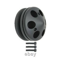 Black Small Block Chevy SBC 350 400 Aluminum Pulley Kit V-Belt Long Water Pump