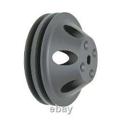 Black Small Block Chevy SBC 350 400 Aluminum Pulley Kit V-Belt Long Water Pump