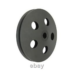 Black Small Block Chevy SBC 350 400 Aluminum Pulley Kit V-Belt Long Water Pump