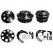 Black Small Block Chevy Serpentine Pulley Kit For Camel Hump Fuelie Heads 8 Rib