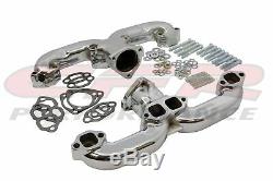 Blemish Cast Iron 1955-up Chevy SmallBlock Rams Horn Exhaust Manifolds CHROME