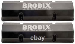 Brodix Sheet Metal Valve Covers Small Block Chevy Black Finish with