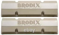 Brodix Sheet Metal Valve Covers Small Block Chevy Natural Finish with