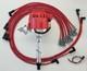 CHEVY SMALL BLOCK RED HEI DISTRIBUTOR + 8.5mm SPARK PLUG WIRES under the exhaust