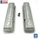 Cast Finned Chevrolet Script Valve Covers For Small Block Chevy With Holes