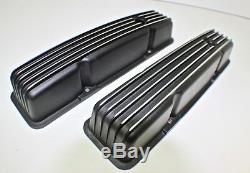 Chev Small Block Black Rocker Covers Tall Style Finned Suit Sbc 283-327-350-400