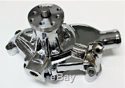 Chev Small Block Sbc Water Pump Chromed Alloy Short Pump Sbc 283-327-350-400