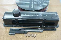 Chevrolet Flag Finned Design Tall Valve Cover 14 Air Cleaner Breather PCV Set