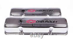 Chevy 283 327 305 350 400 small block tall valve cover kit BOWTIE CHROME STEEL