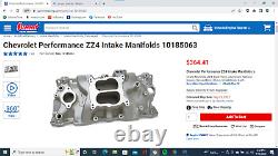 Chevy Performance 4BBL Aluminum Intake Manifold ZZ4 SBC Small Block Chevy 55-86