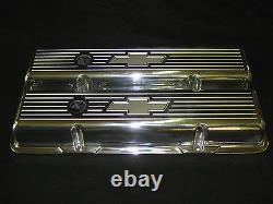 Chevy Small Block Bow Tie Finned Stock Height Aluminum Valve Covers